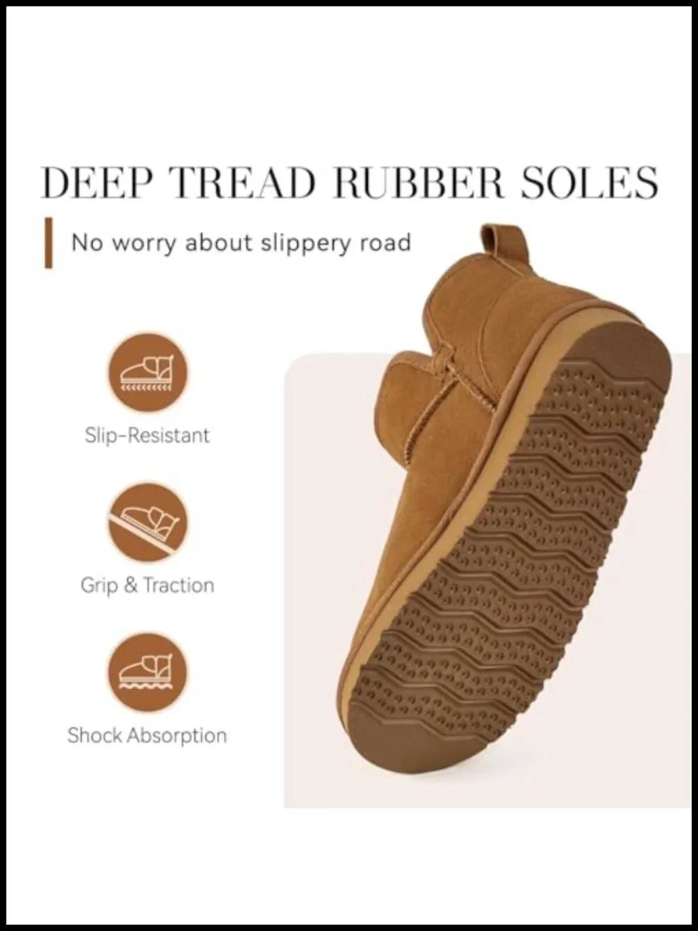 Genuine Suede Ankle Snow Boots for Women Slip On Short Booties